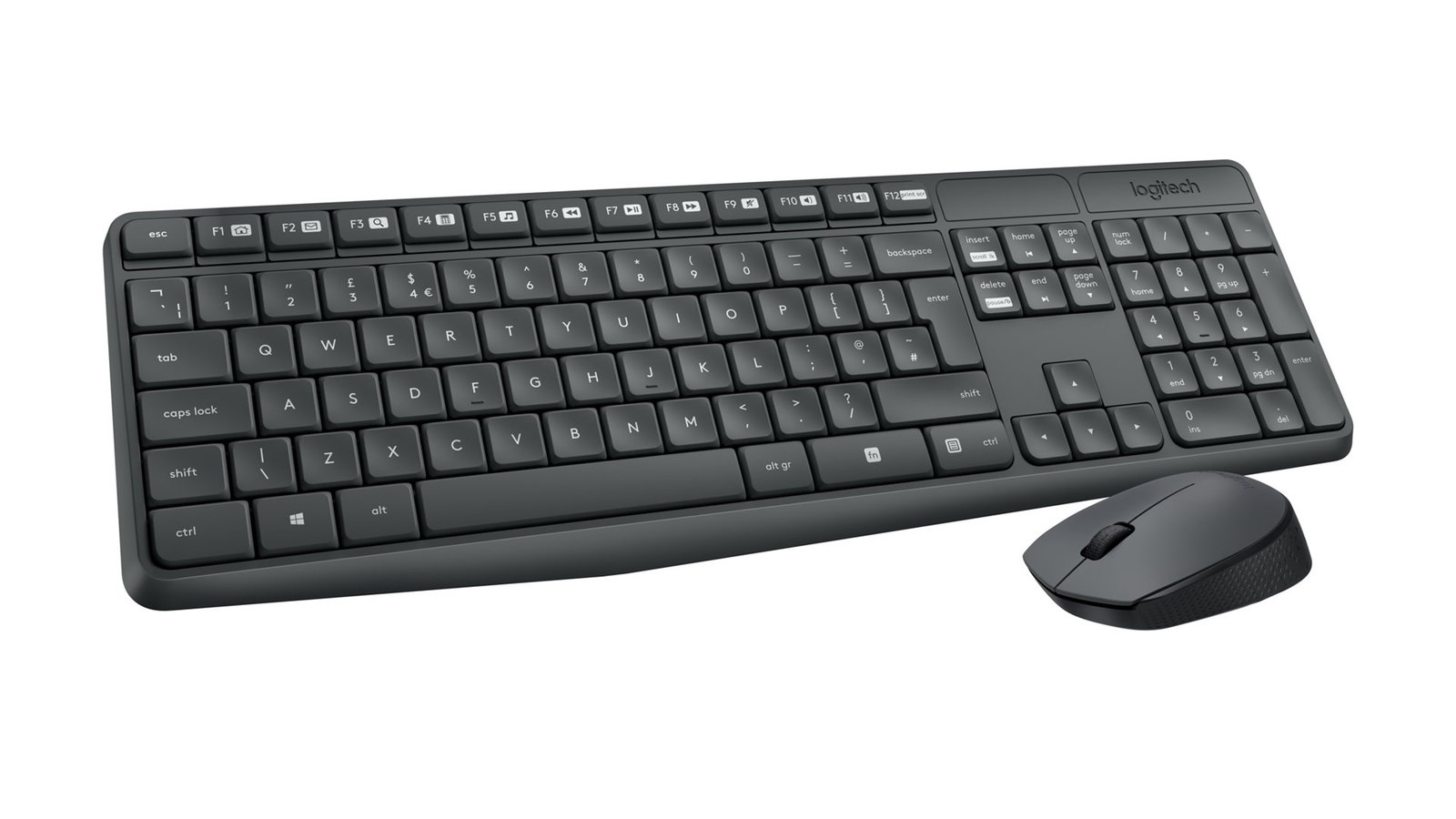 Logitech MK235 keyboard Mouse included USB QWERTY US International Grey