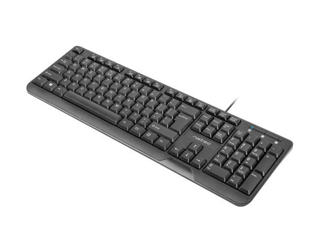 NATEC KEYBOARD TROUT SLIM USB, US LAYOUT, BLACK