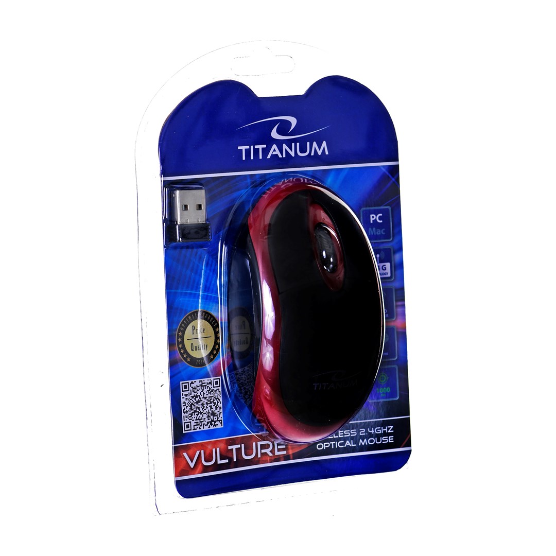 Titanum TM116E Wireless 3D mouse 2.4GHZ Black Red