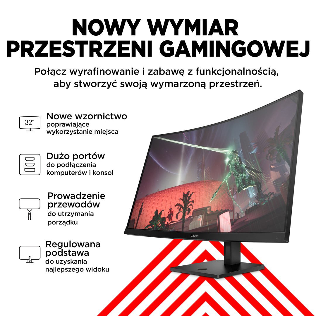 HP OMEN by HP 32c computer monitor 80 cm (31.5) 2560 x 1440 pixels Quad HD Black