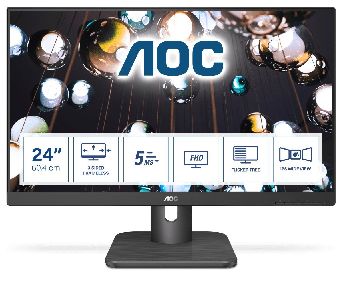 AOC E1 24E1Q computer monitor 60.5 cm (23.8) 1920 x 1080 pixels Full HD LED Black