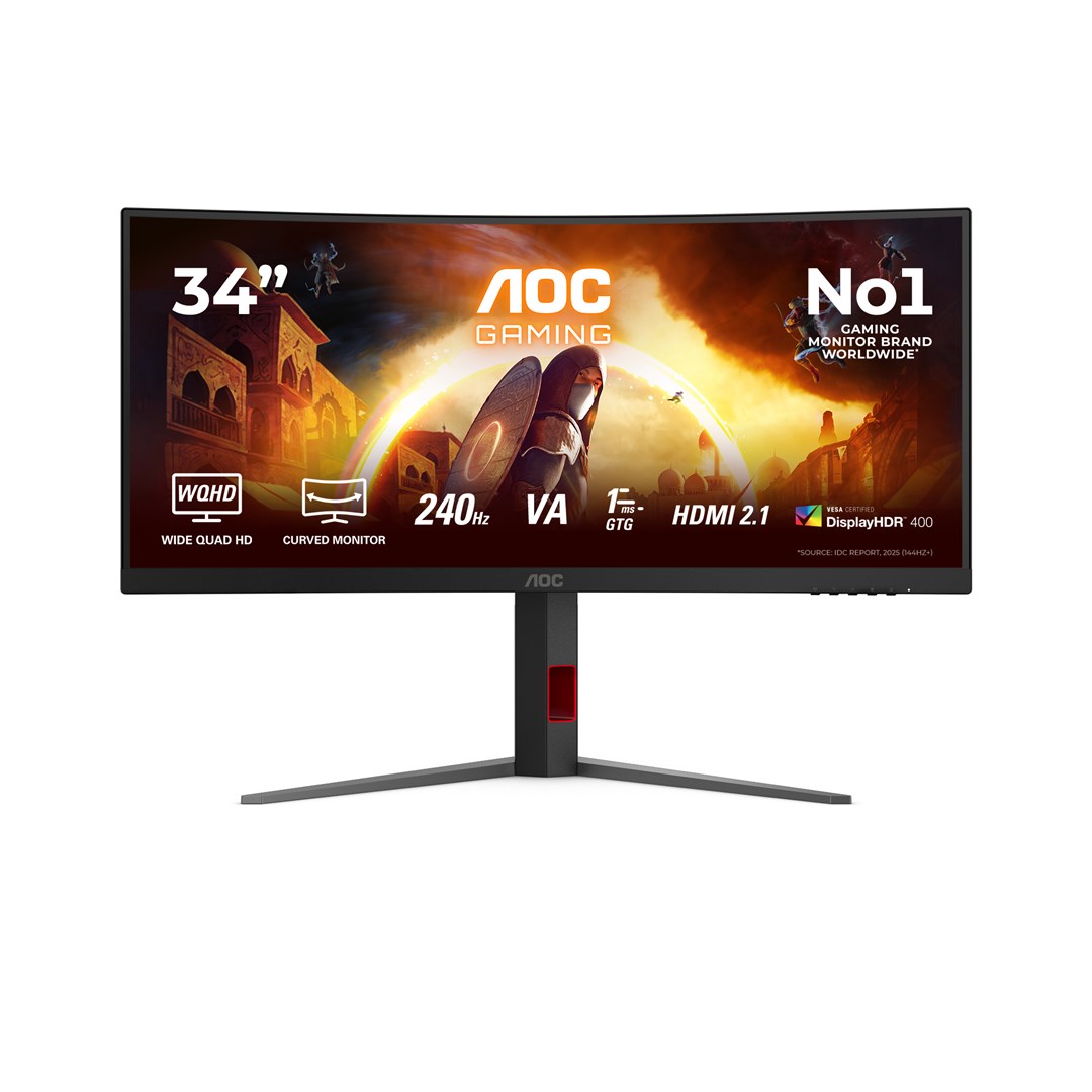 AOC G4 CU34G4Z computer monitor 86.4 cm (34) 3440 x 1440 pixels Wide Quad HD LED Black, Red
