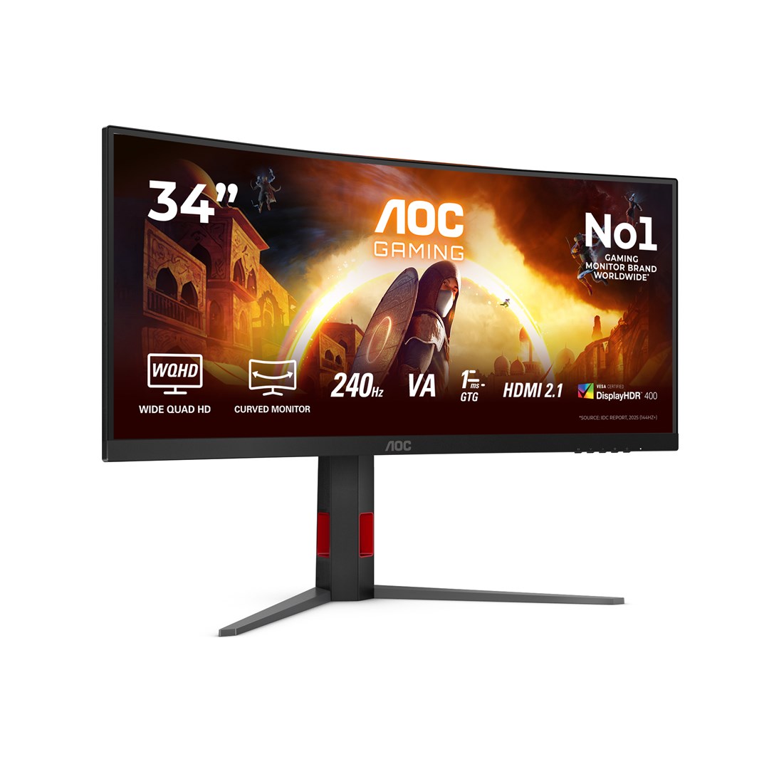 AOC G4 CU34G4Z computer monitor 86.4 cm (34) 3440 x 1440 pixels Wide Quad HD LED Black, Red