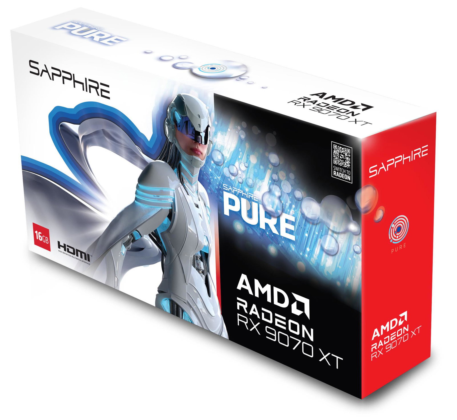 Graphics Card SAPPHIRE AMD Radeon RX 9070 XT 16 GB GDDR6 256 bit PCIE 5.0 16x GPU 2460 MHz Triple slot Fansink 2xHDMI 2xDisplayPort 11348-02-20G