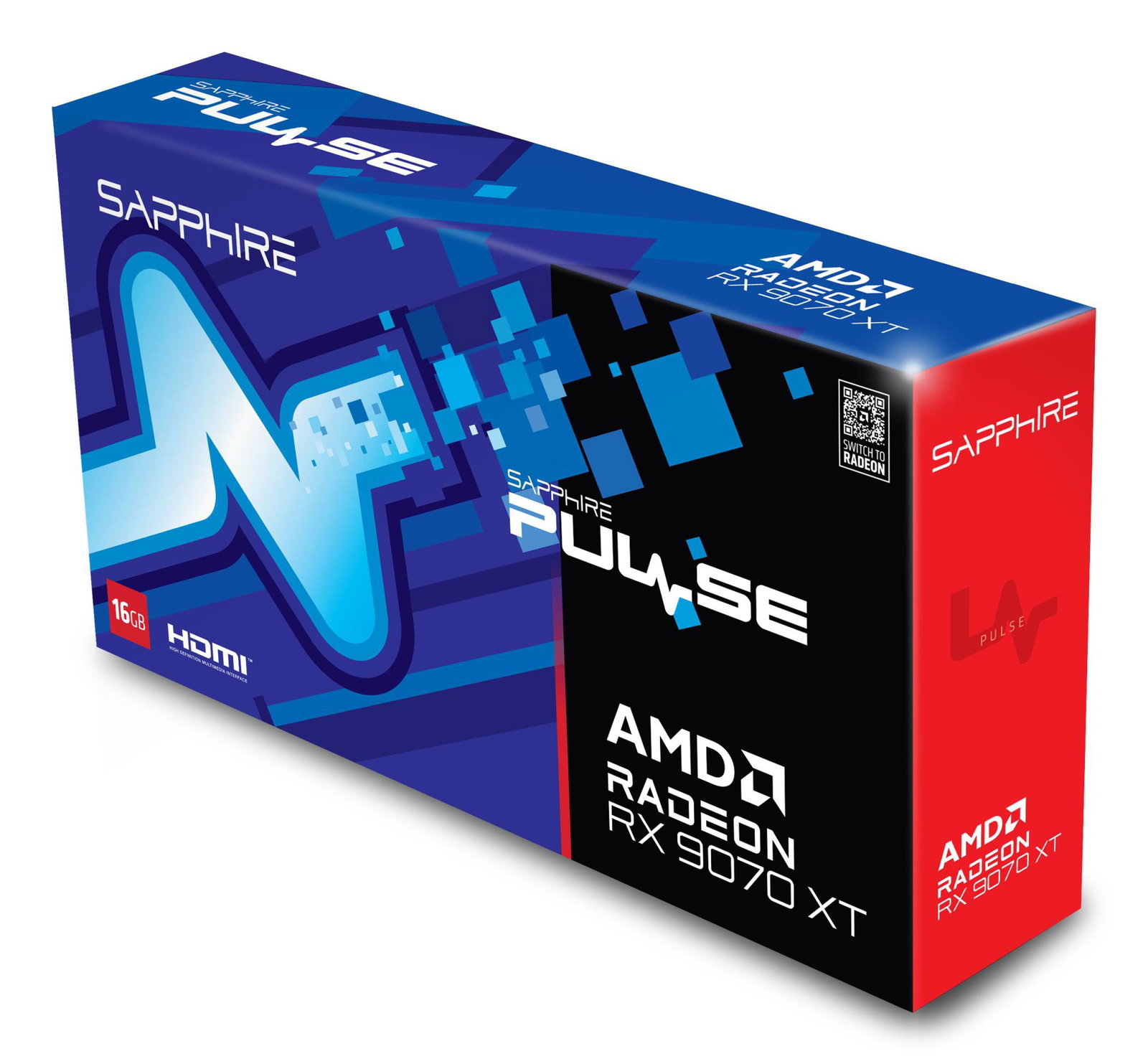 Graphics Card SAPPHIRE AMD Radeon RX 9070 XT 16 GB GDDR6 256 bit PCIE 5.0 16x Triple slot Fansink 2xHDMI 2xDisplayPort 11348-03-20G