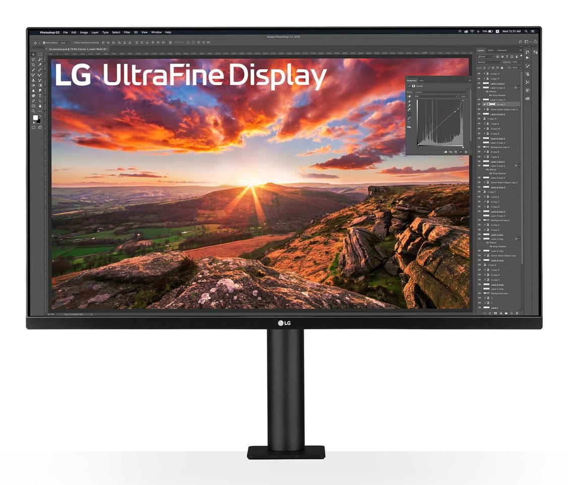 LCD Monitor LG 31.5 Panel IPS 3840x2160 16:9 60Hz 5 ms Speakers Swivel Pivot Height adjustable Tilt Colour Black 32UN880K-B