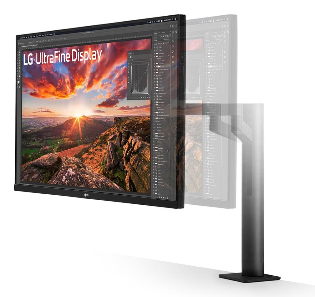 LCD Monitor LG 31.5 Panel IPS 3840x2160 16:9 60Hz 5 ms Speakers Swivel Pivot Height adjustable Tilt Colour Black 32UN880K-B