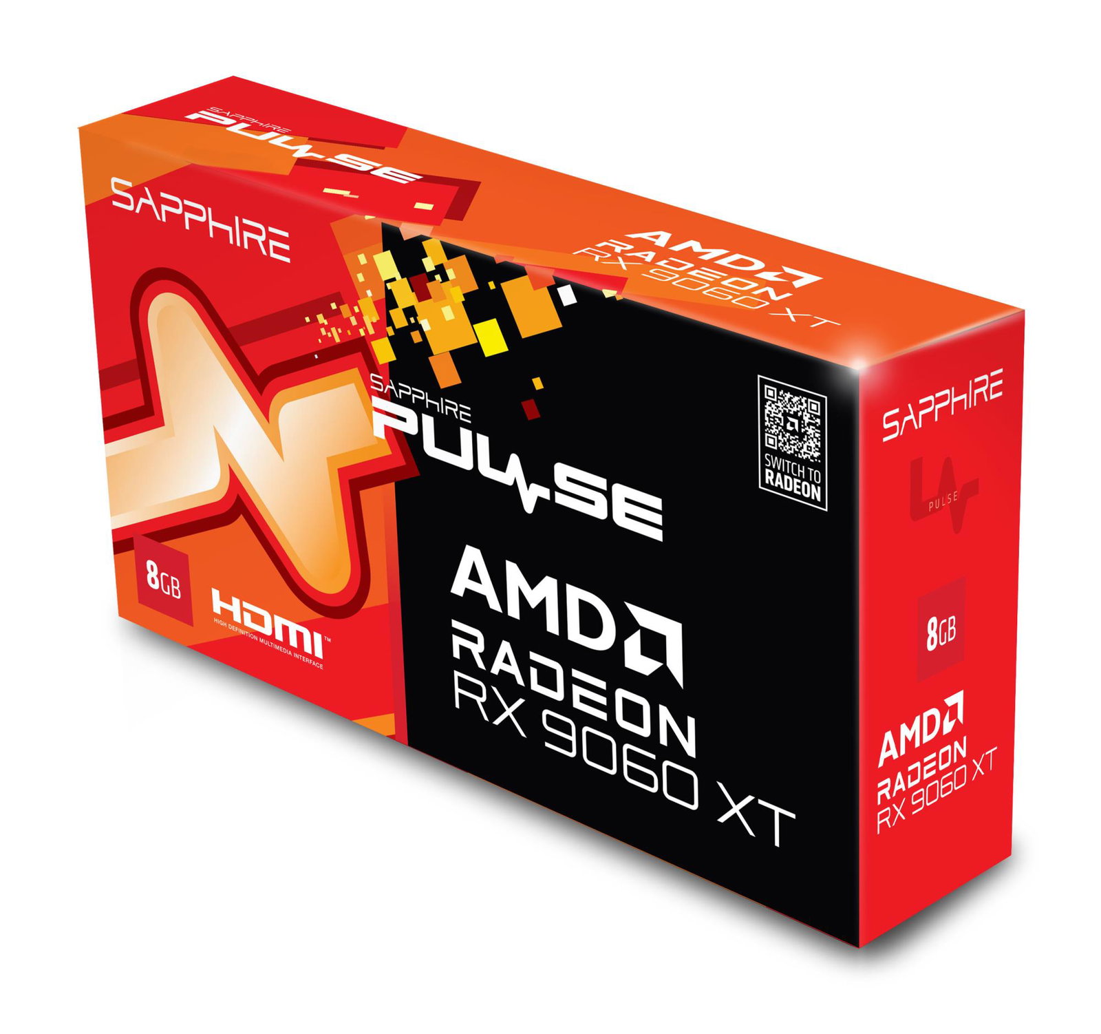 Graphics Card SAPPHIRE AMD Radeon RX 9060 XT 8 GB GDDR6 128 bit PCIE 5.0 16x GPU 2700 MHz Dual Slot Fansink 2xHDMI 1xDisplayPort 11350-04-20G