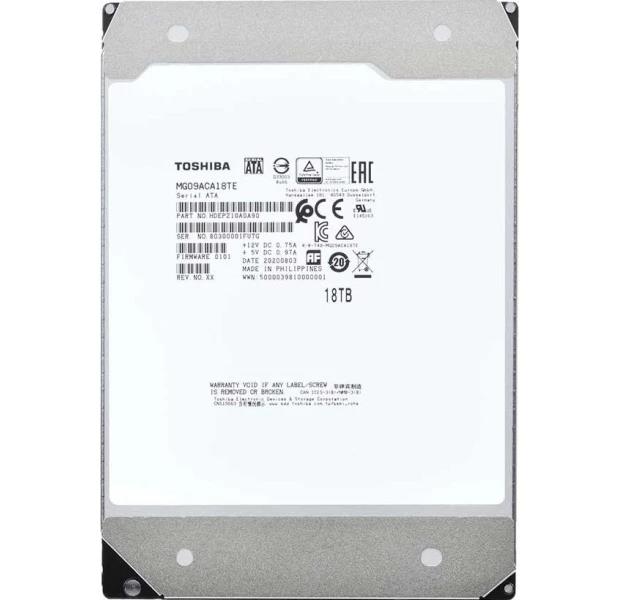 HDD TOSHIBA Serial ATA III 3.5 Buffer 512 MB 7200 RPM 18 TB Toshiba MG09 18TB (MG09ACA18TE) MG09ACA18TE
