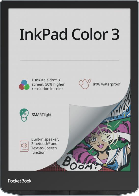 E-Reader POCKETBOOK InkPad Color 3 7.8 1872x1404 1xUSB-C Wireless LAN Bluetooth PB743K3-1-WW