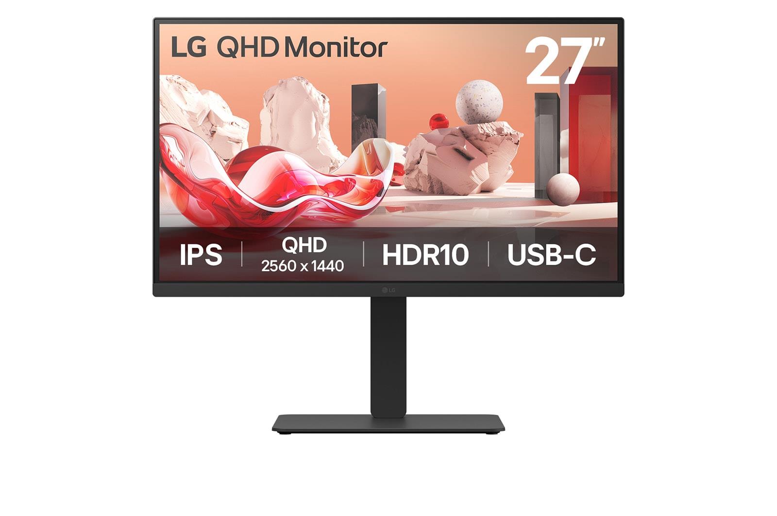 LCD Monitor LG 27BA75QB-B 27 Panel IPS 2560x1440 16:9 100Hz Matte Speakers Swivel Pivot Height adjustable Tilt Colour Black 27BA75QB-B