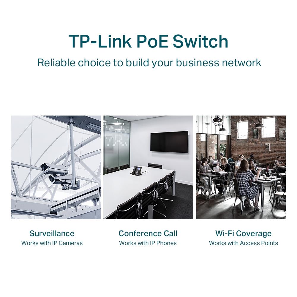 Switch TP-LINK Desktop/pedestal 28x10Base-T 100Base-TX 1000Base-T PoE+ ports 24 250 Watts TL-SG1428PE