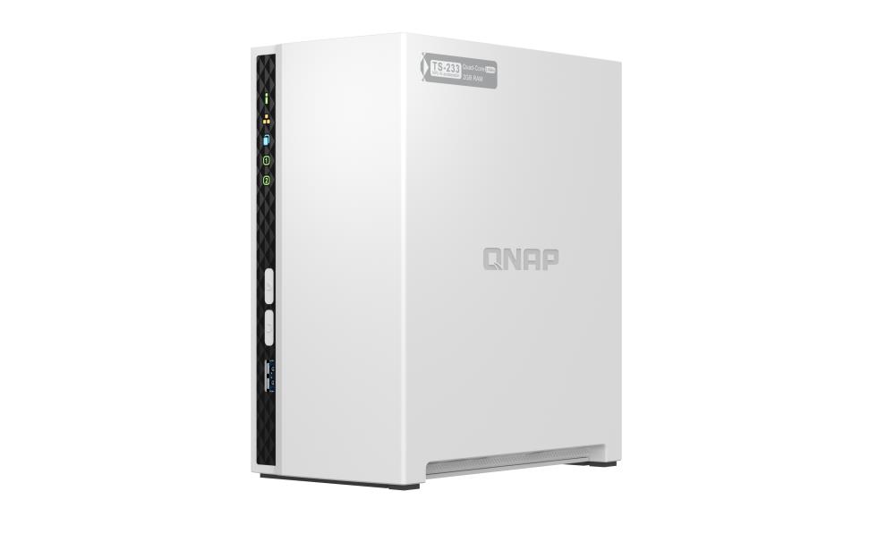 QNAP TS-233 NAS/storage server Tower ARM Cortex-A55 2 GB 0 TB QNAP QTS White