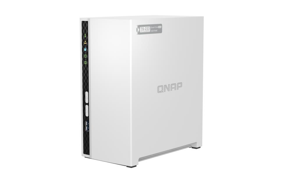 QNAP TS-233 NAS/storage server Tower ARM Cortex-A55 2 GB 0 TB QNAP QTS White