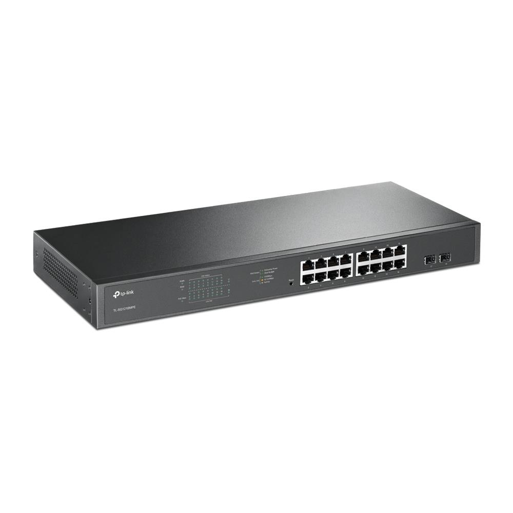 Switch TP-LINK TL-SG1218MPE Desktop/pedestal Rack 16x10Base-T 100Base-TX 1000Base-T PoE+ ports 16 192 Watts TL-SG1218MPE