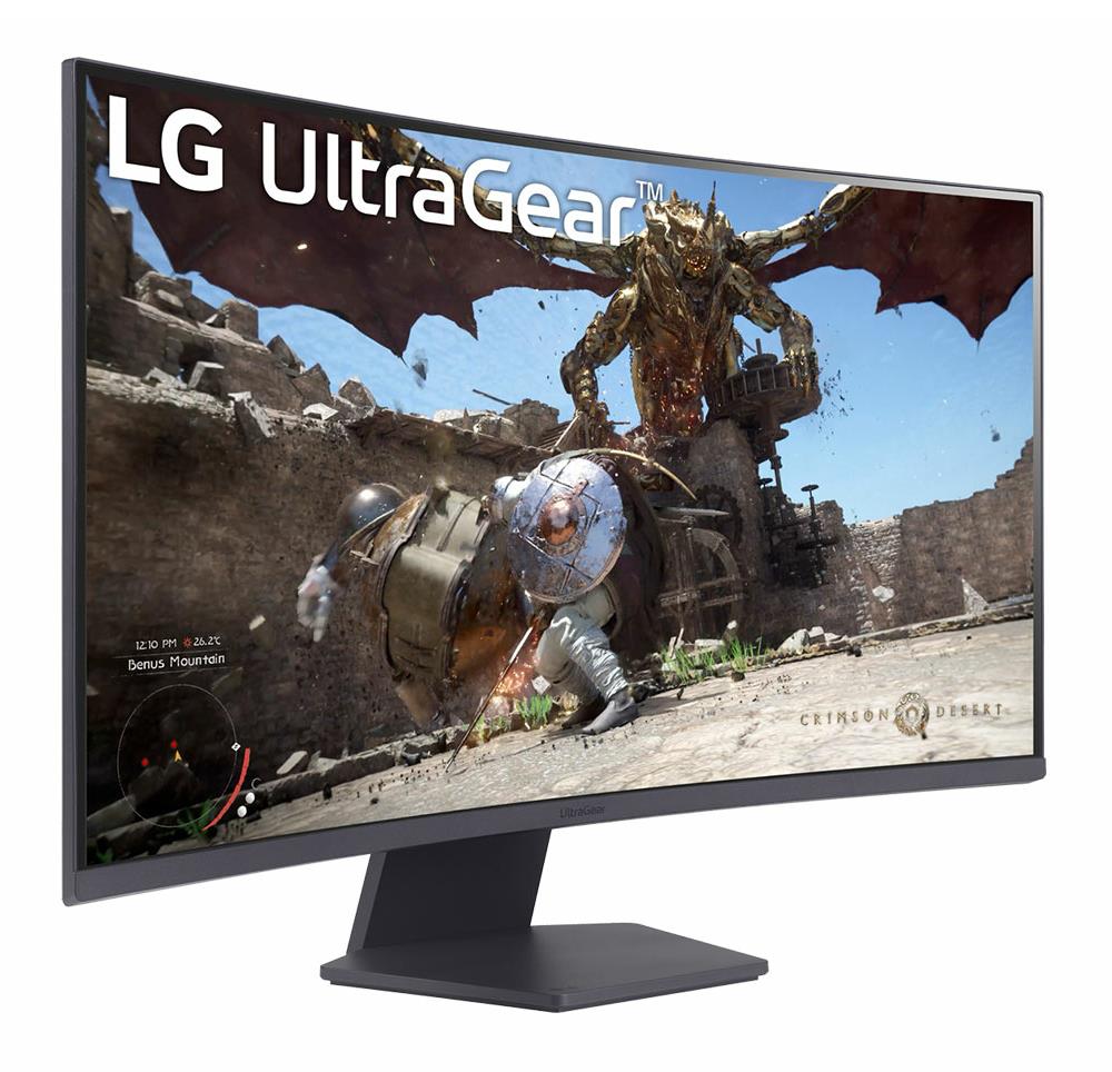 LCD Monitor LG 32GS60QC-B 32 Gaming/Curved Panel VA 2560x1440 16:9 180 Hz Matte 1 ms Tilt 32GS60QC-B