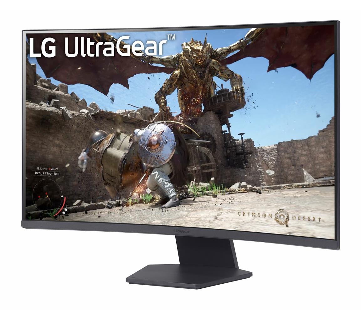 LCD Monitor LG 32GS60QC-B 32 Gaming/Curved Panel VA 2560x1440 16:9 180 Hz Matte 1 ms Tilt 32GS60QC-B