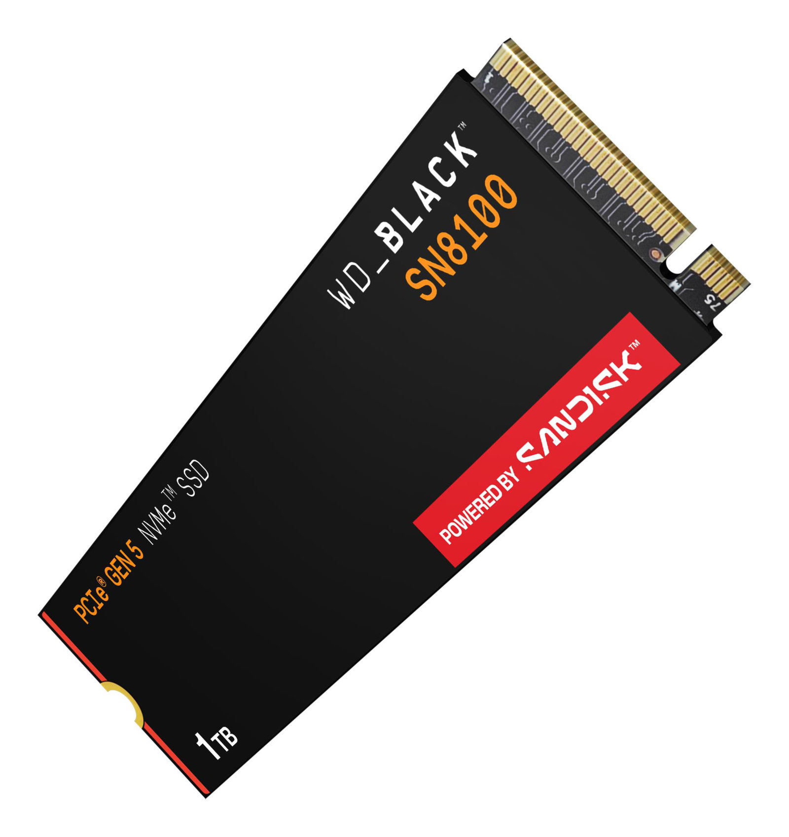 SSD SANDISK 2400xTBW rating NVMe Yes PCI Express 5.0 M.2 1000 GB POWERED BY SANDISK Black SN8100 WDS100T1X0M