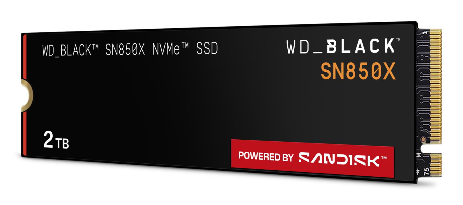 SSD SANDISK 1200xTBW rating Read speed 7300 MB/s Write speed 6600 MB/s NVMe Yes PCI Express 4.0 M.2 2000 GB POWERED BY SANDISK Black SN850X WDS200T2X0E