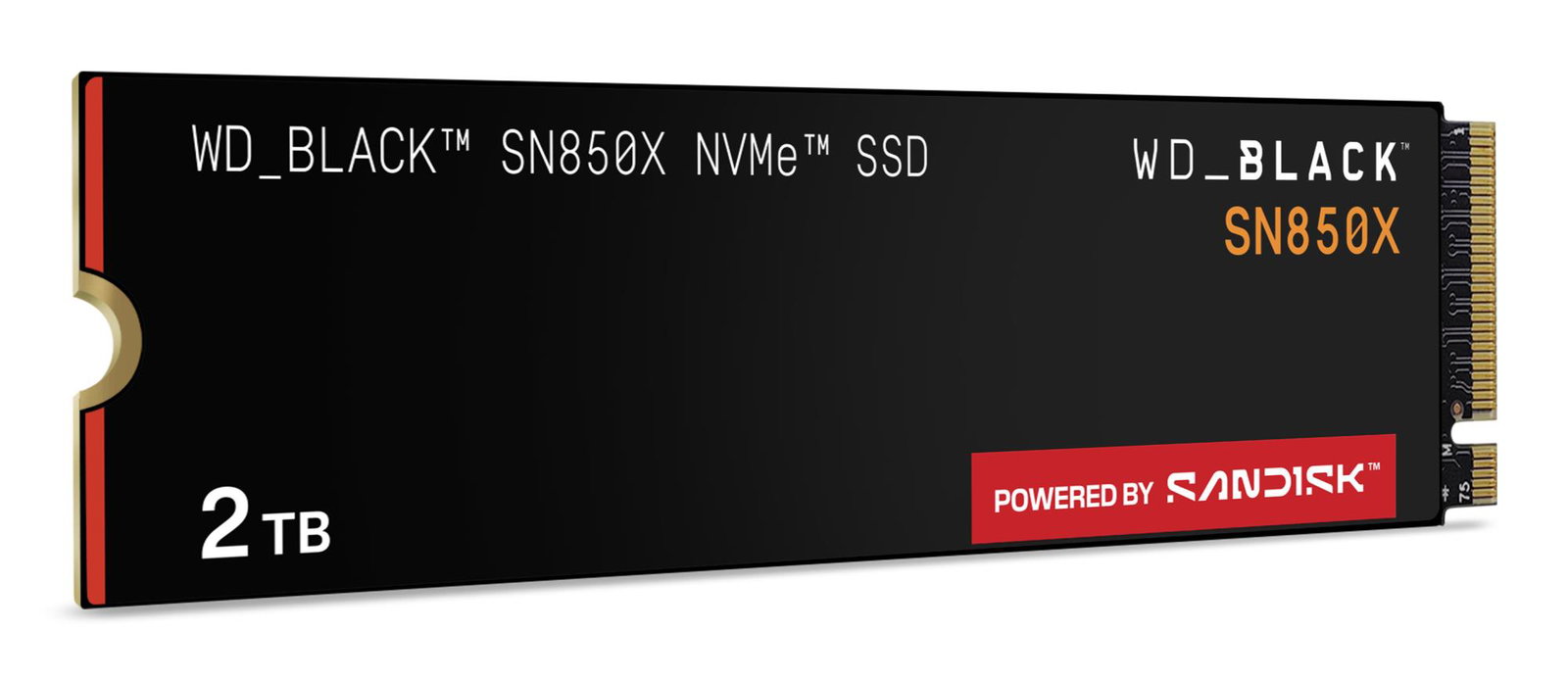 SSD SANDISK 1200xTBW rating Read speed 7300 MB/s Write speed 6600 MB/s NVMe Yes PCI Express 4.0 M.2 2000 GB POWERED BY SANDISK Black SN850X WDS200T2X0E