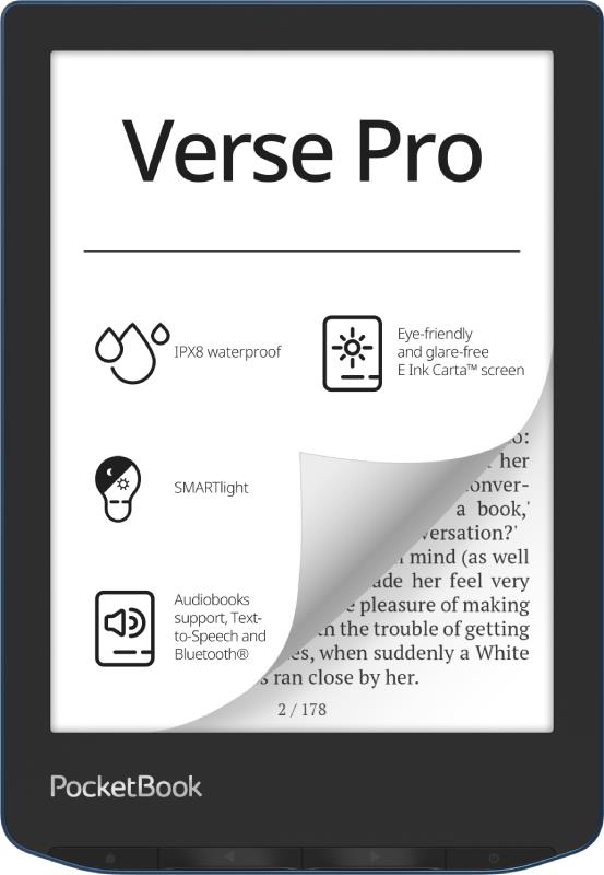 E-Reader POCKETBOOK Verse Pro 6 1072x1448 1xUSB-C Wireless LAN Bluetooth Azure PB634-A-WW