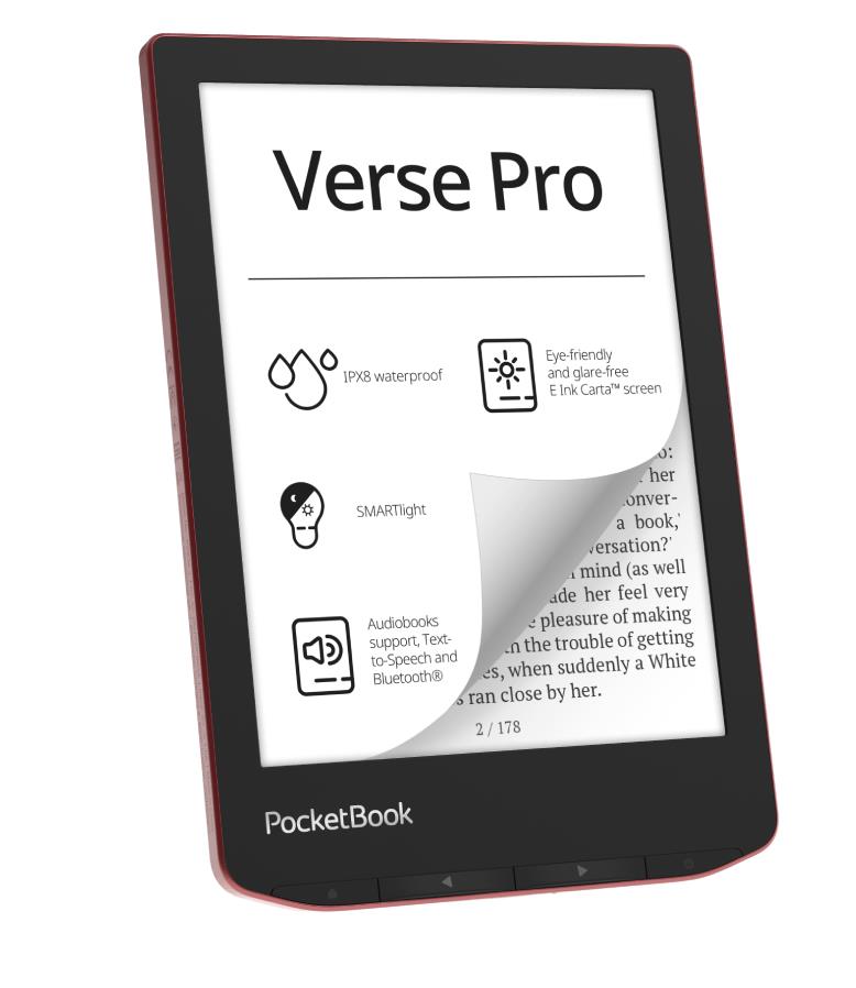 E-Reader POCKETBOOK Verse Pro 6 1072x1448 1xUSB-C Wireless LAN Bluetooth Red PB634-3-WW