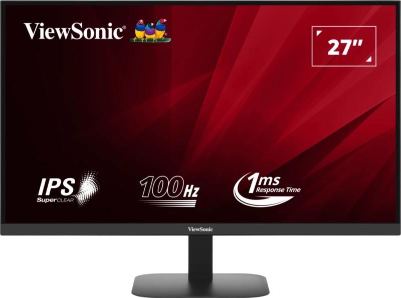 LCD Monitor VIEWSONIC VA2708-2K-HD 27 4K Panel IPS 2560x1440 100Hz Matte 1 ms Tilt Colour Black VA2708-2K-HD