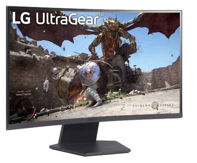 LCD Monitor LG 27GS60QC-B 27 Gaming/Curved Panel VA 2560x1440 16:9 180 Hz Matte 1 ms Tilt Colour Black 27GS60QC-B