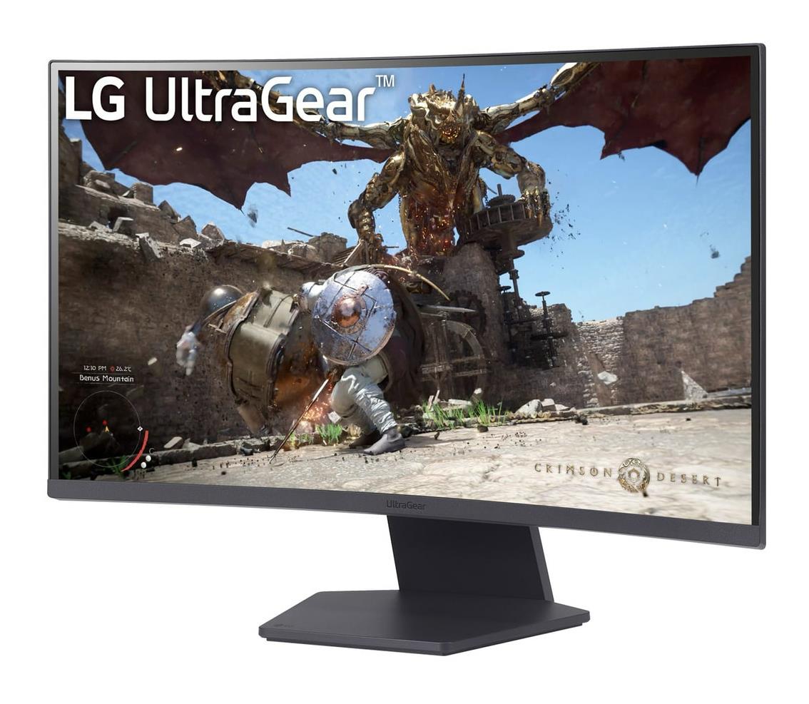 LCD Monitor LG 27GS60QC-B 27 Gaming/Curved Panel VA 2560x1440 16:9 180 Hz Matte 1 ms Tilt Colour Black 27GS60QC-B