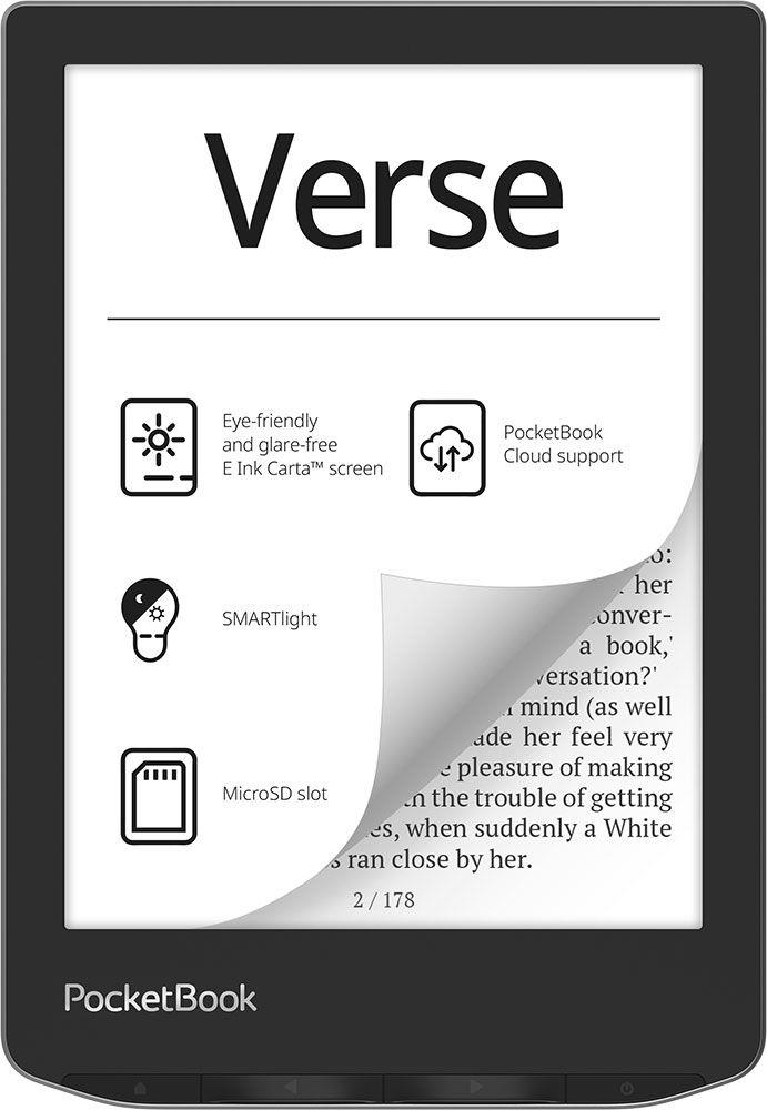 E-Reader POCKETBOOK Verse 6 1024x758 1xUSB-C Micro SD Wireless LAN Grey PB629-M-WW