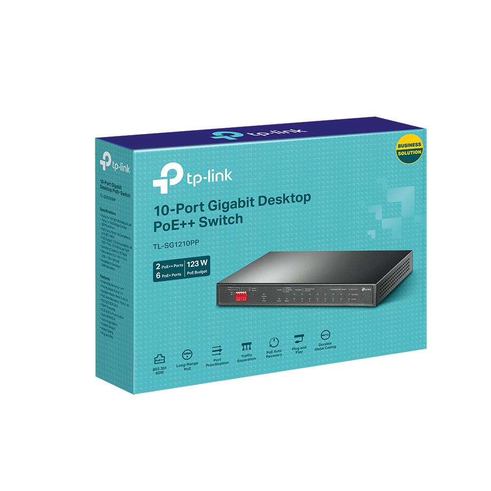 Switch TP-LINK TL-SG1210PP 9x10Base-T 100Base-TX 1000Base-T 1x10/100/1000BASE-T/SFP combo PoE+ ports 6 TL-SG1210PP