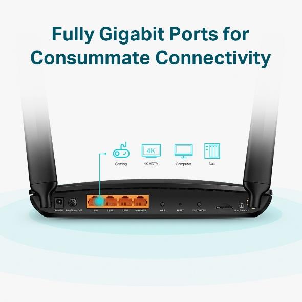 Wireless Router TP-LINK Wireless Router 1200 Mbps IEEE 802.11ac 1 WAN 3x10/100/1000M ARCHERMR600