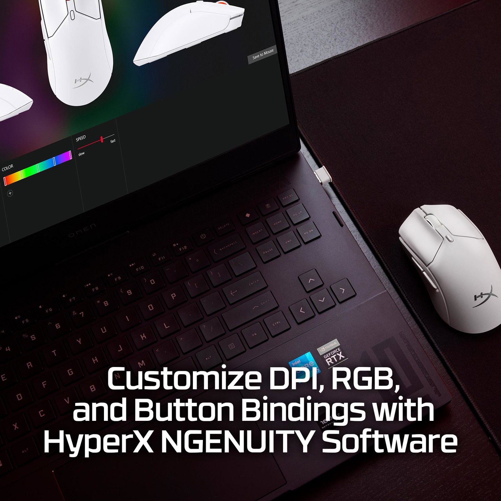 MOUSE USB OPTICAL HYPERX PF/HAS2 MINIWL WHT 7D389AA HYPERX