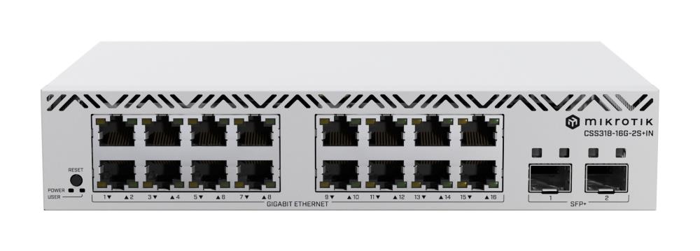 Switch MIKROTIK 16x10Base-T 100Base-TX 1000Base-T CSS318-16G-2S+IN