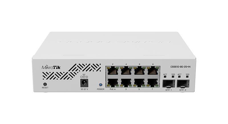 Switch MIKROTIK CSS610-8G-2S+IN Desktop/pedestal 8x10Base-T 100Base-TX 1000Base-T 2xSFP+ CSS610-8G-2S+IN