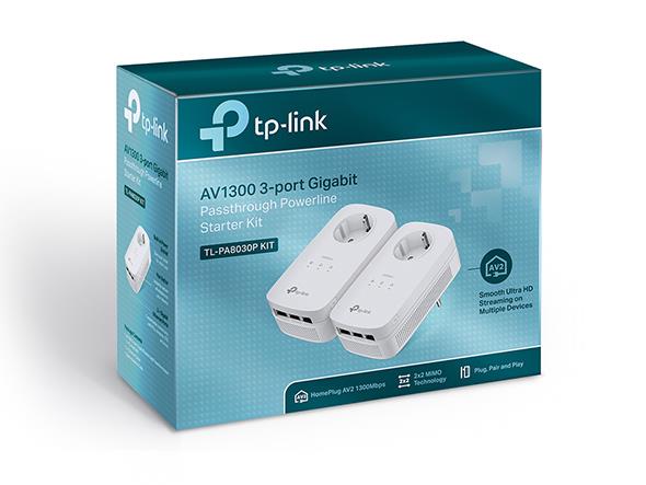 TP-Link TL-PA8030P KIT PowerLine network adapter 1200 Mbit/s Ethernet LAN White 2 pc(s)