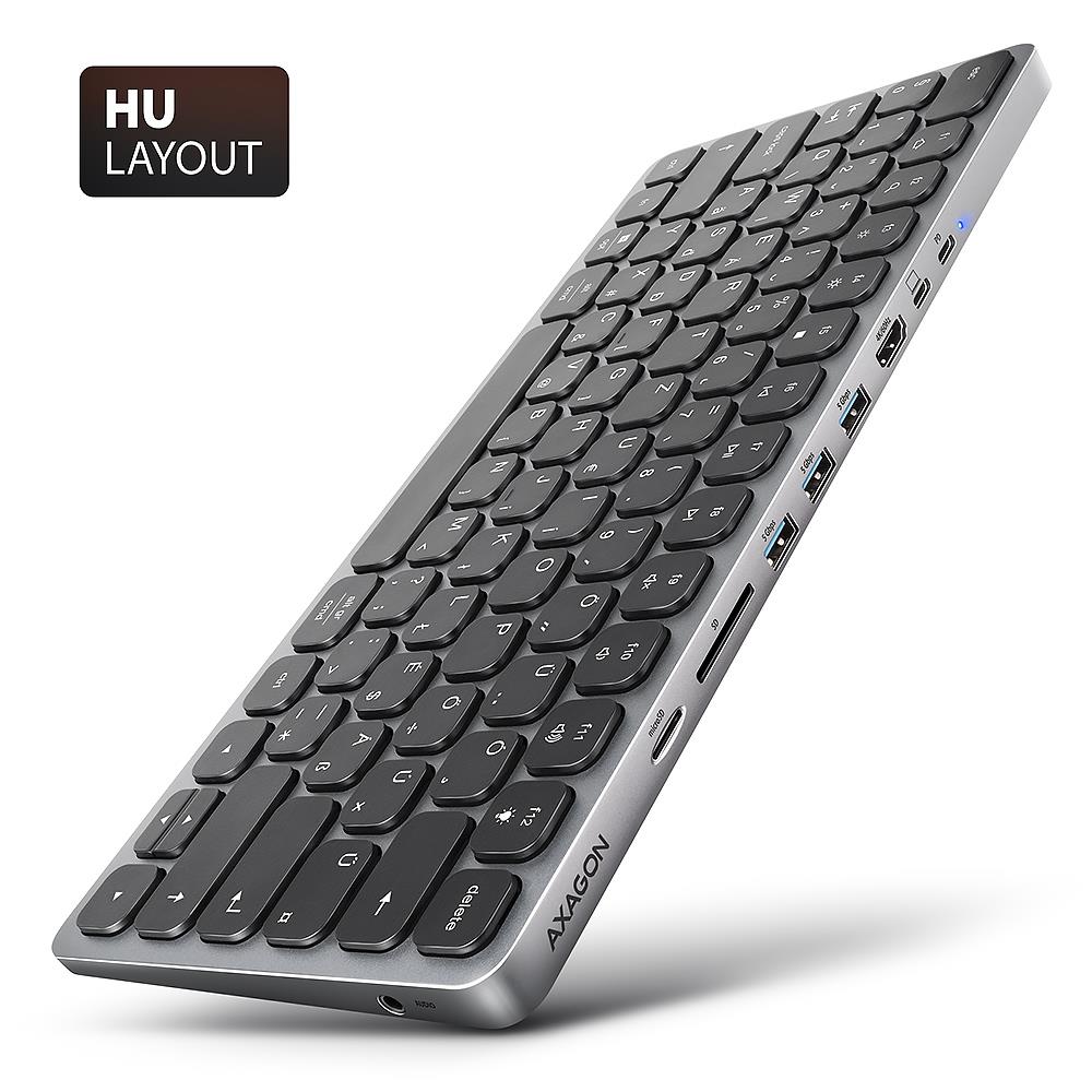 KEYBOARD + I/O HUB 9IN1/0.6M HMC-KB-HU AXAGON