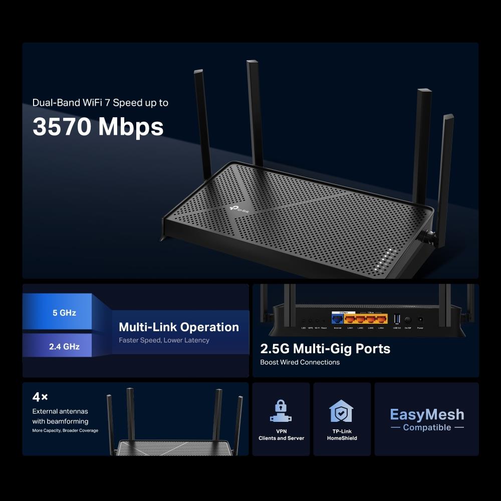 Wireless Router TP-LINK Wireless Router 3600 Mbps LAN \ WAN ports 1 Number of antennas 4 ARCHERBE230