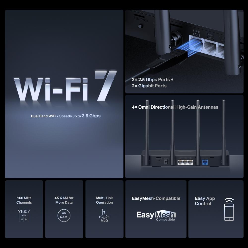 Wireless Router MERCUSYS Router 3600 Mbps Number of antennas 4 MR27BE