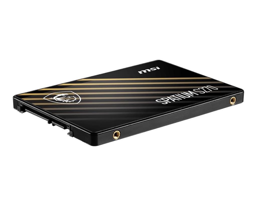 SSD MSI SPATIUM S270 960GB SATA 3D NAND Write speed 450 MBytes/sec Read speed 500 MBytes/sec 2,5 TBW 500 TB MTBF 2000000 hours S78-440P130-P83