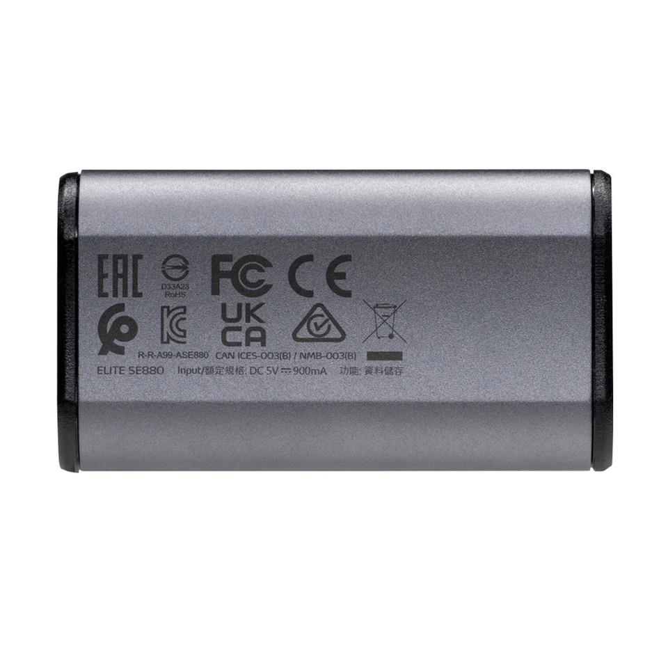 External SSD ADATA SE880 500GB USB-C Write speed 2000 MBytes/sec Read speed 2000 MBytes/sec AELI-SE880-500GCGY