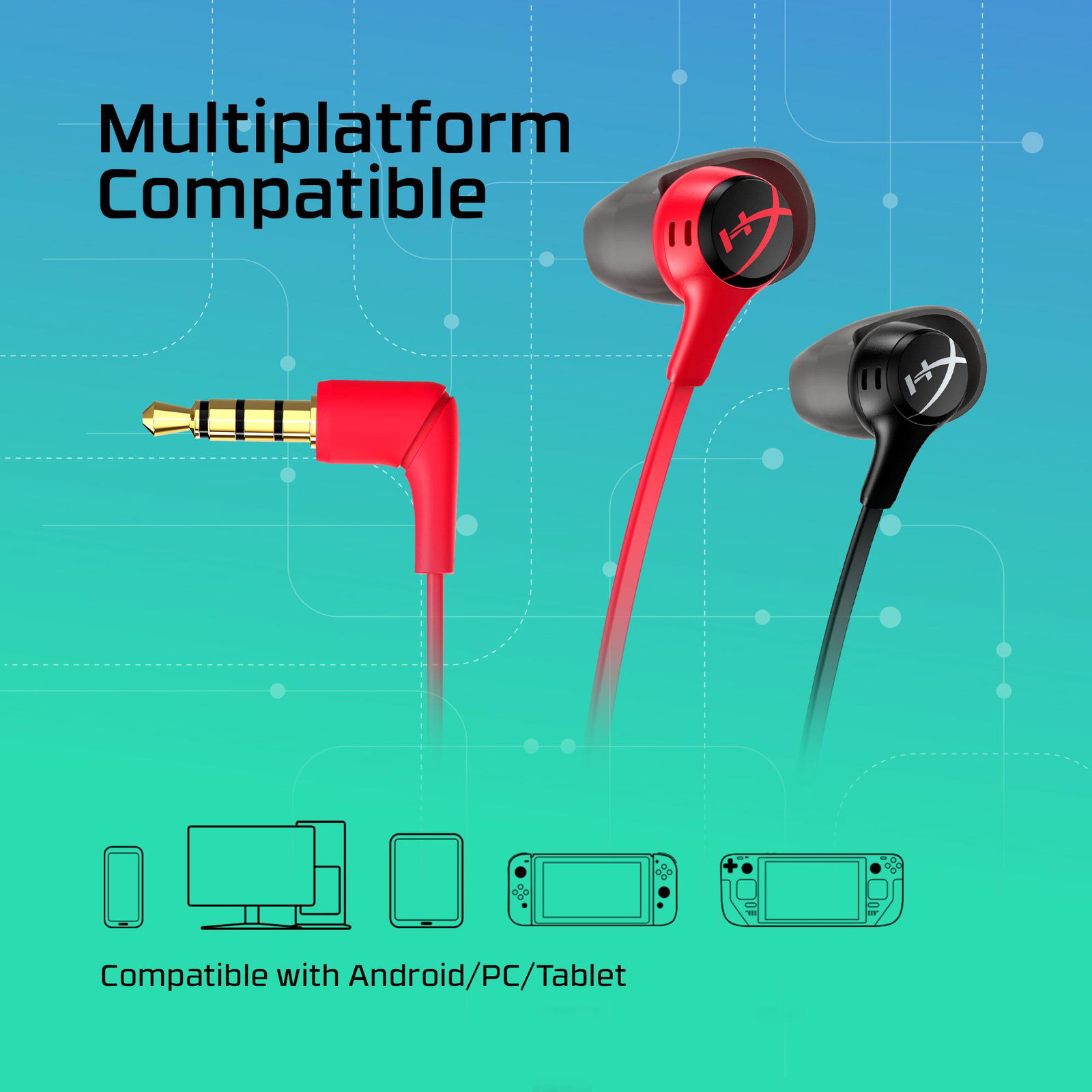 HEADSET HYPERX CLOUD EARBUDS/II RED 705L8AA HYPERX