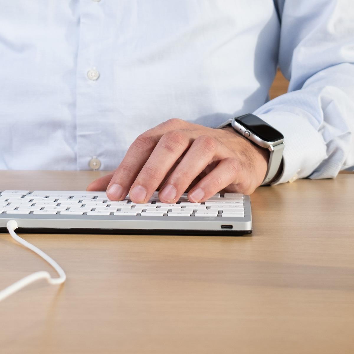 KEYBOARD COMPACT BREAK ENG/WHITE RGOCOUSWDWH R-GO TOOLS