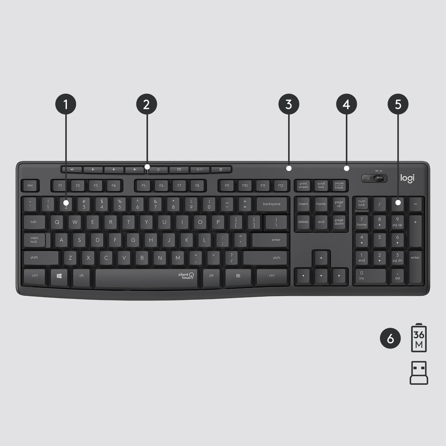 KEYBOARD +MOUSE COMBO MK295/ENG 920-009800 LOGITECH