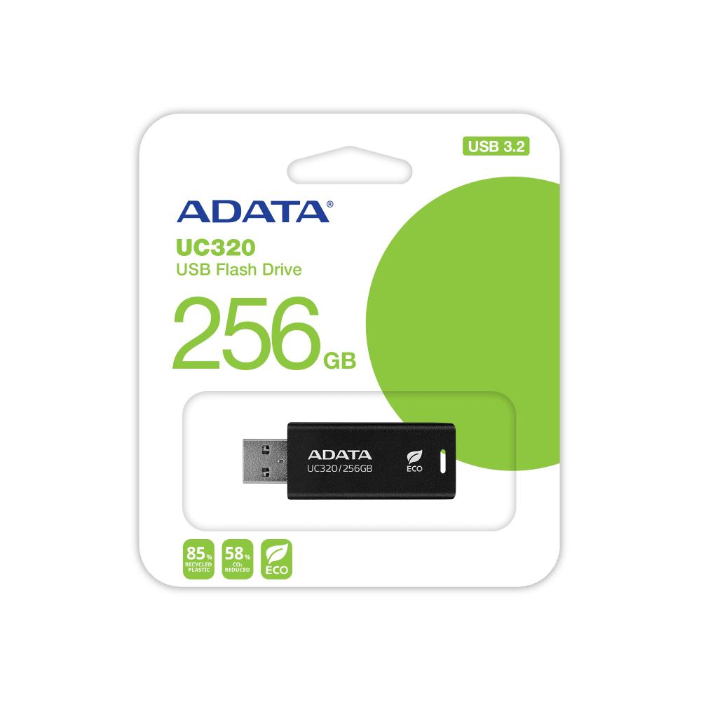 MEMORY DRIVE FLASH USB3.2 256G/BLACK UC320-256G-RBK/BK ADATA