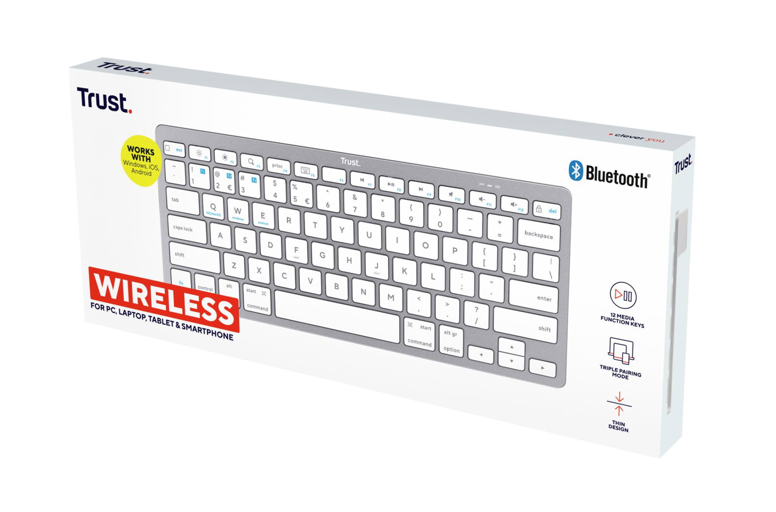KEYBOARD WRL BASICS BLUETOOTH/ENG 24651 TRUST