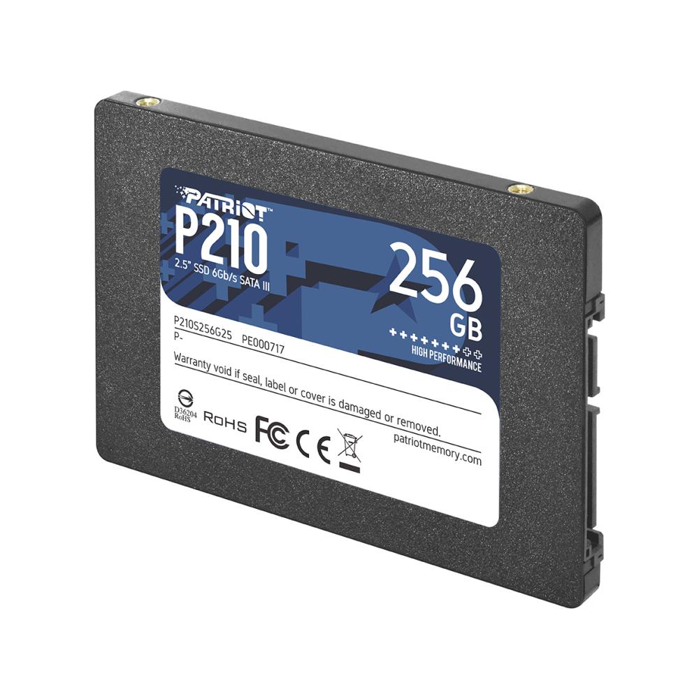 SSD PATRIOT P210 256GB Write speed 400 MBytes/sec Read speed 500 MBytes/sec 2,5 TBW 120 TB P210S256G25