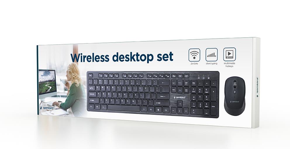KEYBOARD +MOUSE WRL ENG/DESKTOP BK KBS-WCH-04 GEMBIRD