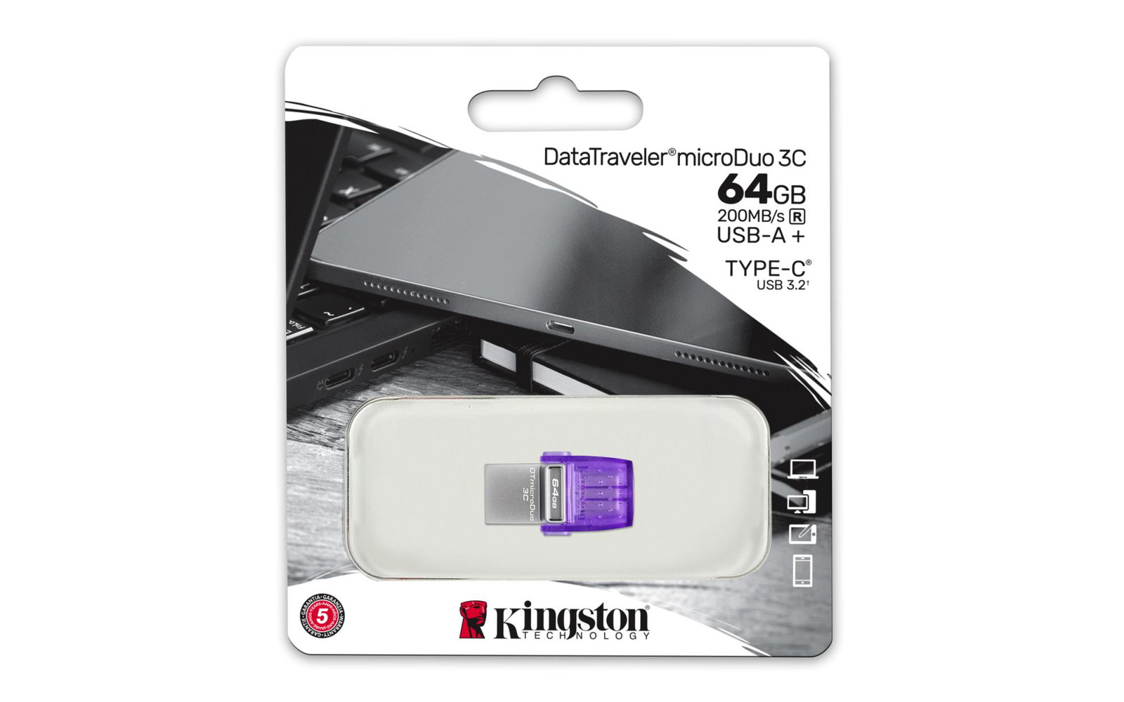 MEMORY DRIVE FLASH USB3.2/64GB DTDUO3CG3/64GB KINGSTON