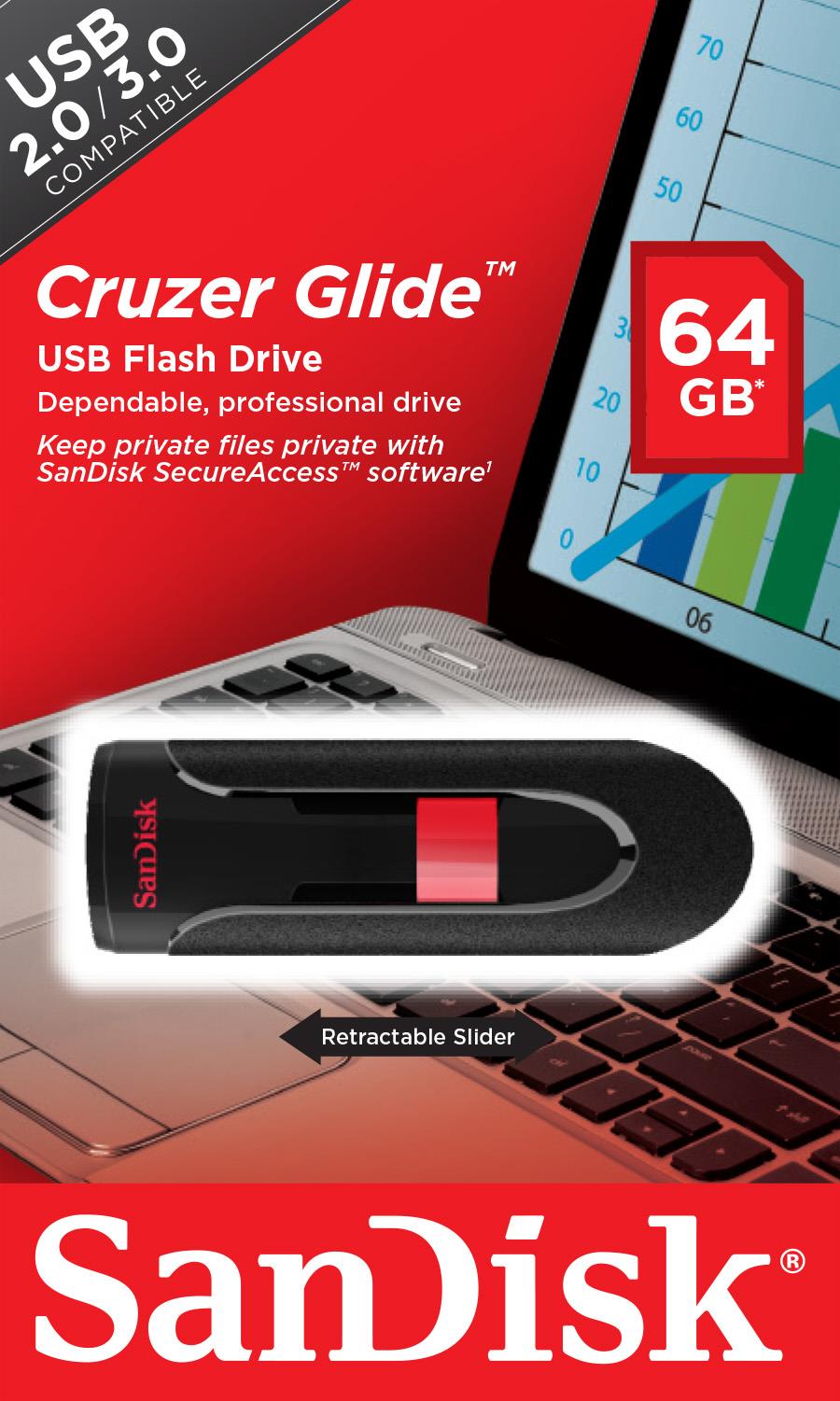 MEMORY DRIVE FLASH USB2 64GB/SDCZ60-064G-B35 SANDISK